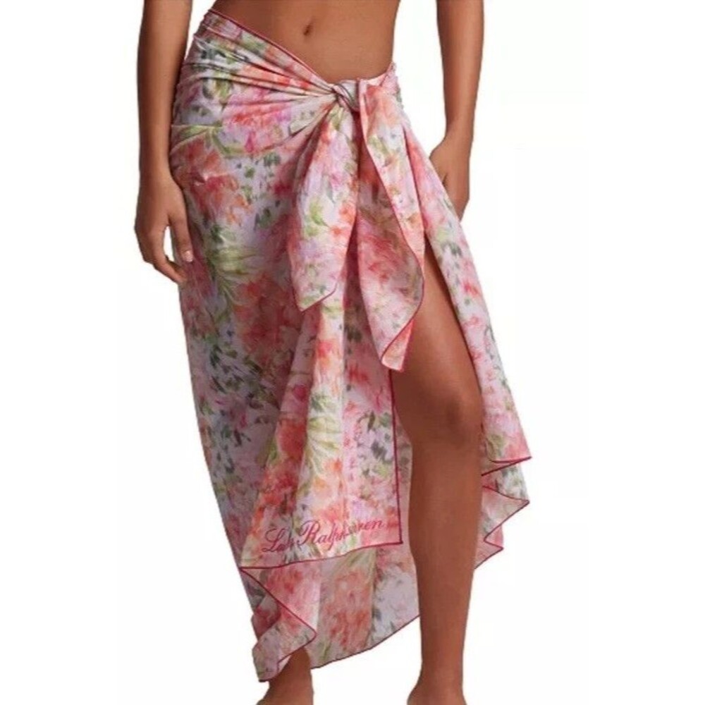 Lauren Ralph Lauren Women's Multicolor Floral 100% Cotton Cover-Up One Size NWT